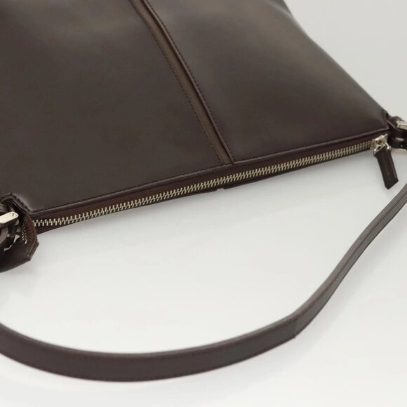 BURBERRY Shoulder Bag Leather Brown Silver Auth - Picture 6 of 16